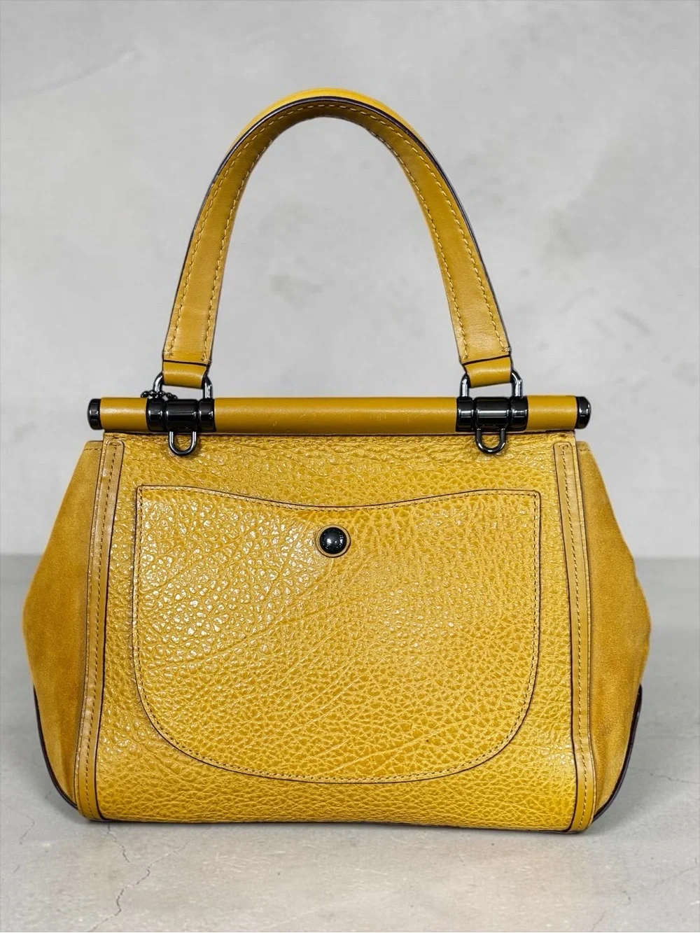 COACH   Drifter Top Handle Satchel in Dark Gunmetal/Flax